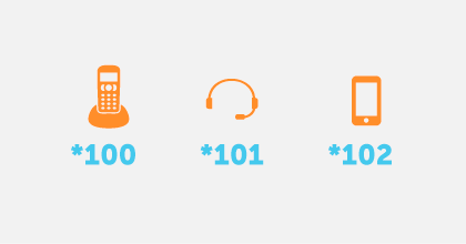 Extension numbers of employees (extension lines)